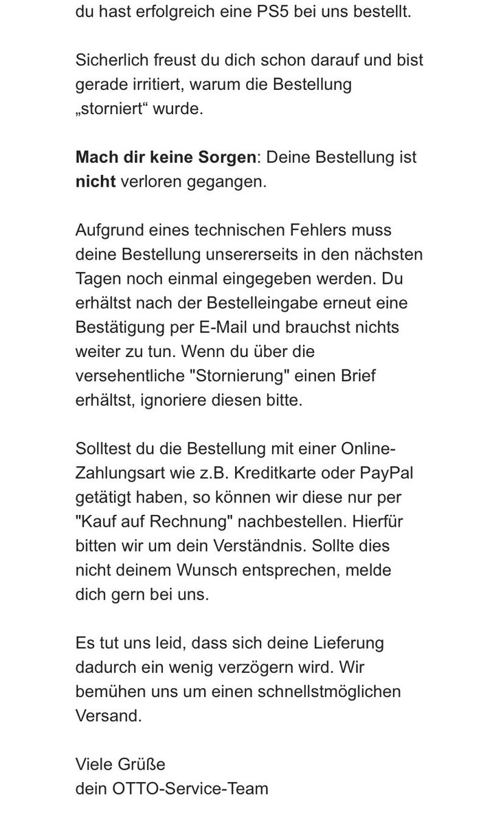 sleepingonwheel's tweet photo. @PSLetsPlayDE @ps5botde Es gibt Antwort von Otto https://t.co/cbRC9Q7H6E