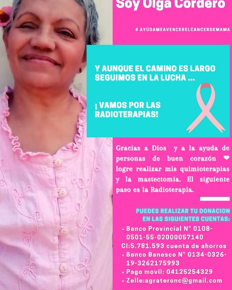 corderolegal's tweet photo. #todoscontraelvirus @ojcordeni @Yhossimarr @dcabellor @yasmi70 @ch_cdg @EdalgeMartinezz @Edinsonvh @TrapieLLo mi hermana Olga cordero necesita apoyo paciente oncologico en Lara, radioterapia difundir masivamente x favor, en la red pública HAMP no funcionan solo.privados https://t.co/U7DJXbaJtG