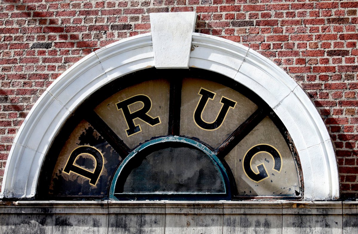 RobertKirkhamBN's tweet photo. Exciting find. @TheBuffaloNews 

Working on story with @seankirst at downtown #Statler restoration sight  + workers gave us a glimpse of these uncovered street level windows they discovered from a bygone era. Original shop window panes from a drug store and/or soda shop. https://t.co/TaGn1Am9eY