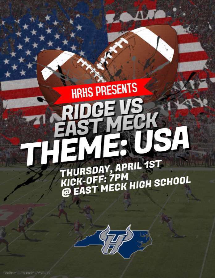 Game day tomorrow!! 
🗓Thursday April 1 
🕖 Kickoff: 7 pm 
📍@ East meck 
🇺🇸Theme: USA
Everyone come and support your bulls tomorrow! Be loud for our last couple of games!! Go bulls 💙