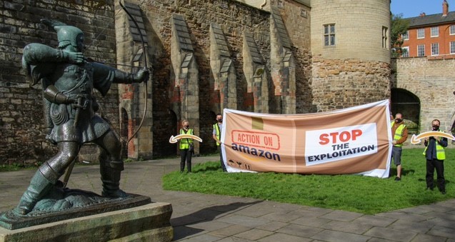 ActionOn_Amazon's tweet photo. Sharon Graham, Unite’s Executive Officer leading on Amazon: “It cannot be right for the richest man in the world to spend millions on trying to stop his workers organising a union. https://t.co/IZ8TLO7cgC

@nottslive 

#AmazonUnions https://t.co/PZ6GXXVO0X