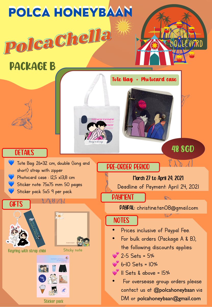 polcadoties's tweet photo. [🇮🇩] INA GO 

#PolcaChella Merch by @polcahoneybaan

♡︎ Package A: 775K | DP 500K
♡︎ Package B: 525K | DP 325K
♡︎ Package C: 170K | DP 100K 

📅 3/27 ~ 4/24
📦 Exc. EMS+TAX 
📩 DM for order
📝 Pembayaran bisa dicicil sampai batas PO

#Tawan_V #Newwiee #เตนิว #โพก้า https://t.co/CUxlt6pIEe
