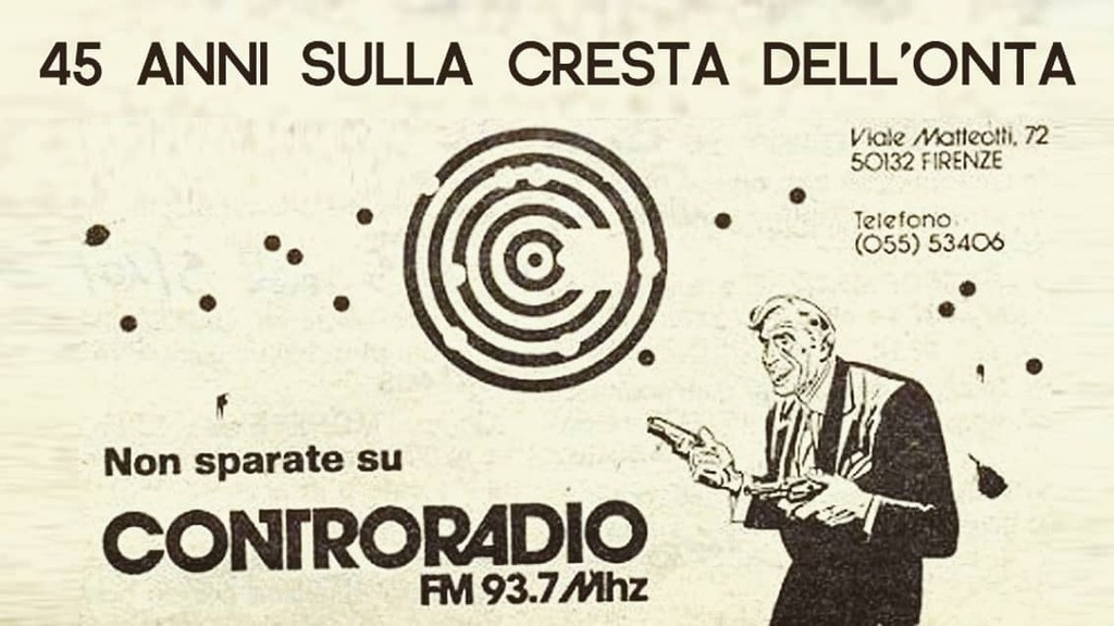 controradio's tweet photo. 45 anni suonati 45 anni informati! Da quel 31 marzo 1976 sono passati 45 anni per una storia che continua per una voce che resiste! Anche grazie a voi!
#controradio #controradiofirenze #onair #radiofirenze #indiretta #radiology #radiostation #RadioShow #… https://t.co/T6oJ7D4bZh https://t.co/rZzGwA2Ncp