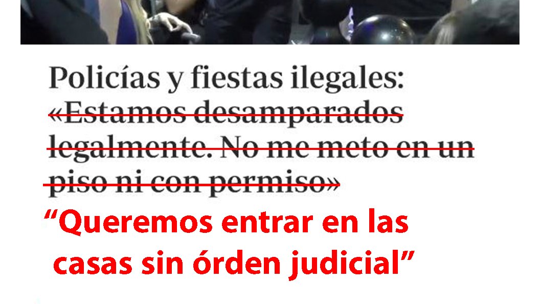 BehindTitular's tweet photo. Policías desamparados legalmente = la Constitución protege el domicilio https://t.co/18YXRzHK9R