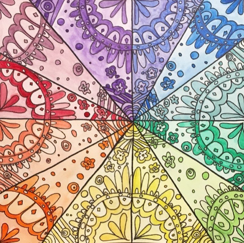 ErinField19's tweet photo. Mandalas + watercolor color wheels https://t.co/WeVjVjNL2Q