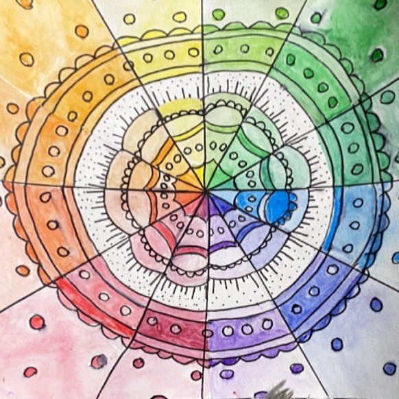 ErinField19's tweet photo. Mandalas + watercolor color wheels https://t.co/WeVjVjNL2Q
