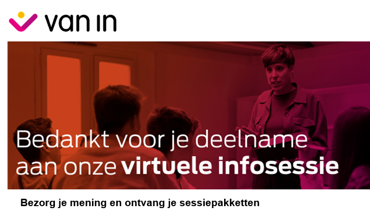 Ingridstes's tweet photo. Hoe heb je de virtuele infosessie @UitgeverijVan ervaren? Vul het evaluatieformulier in en krijg kans om 3 sessiepakketten gratis te bestellen. Je ontvangt ze zodra ze beschikbaar zijn. 
https://t.co/rDT5JQhGUk
Wil je de sessies herbekijken?
https://t.co/lEJmWYsrjc
#vaninformeert https://t.co/1bqlr04ib0