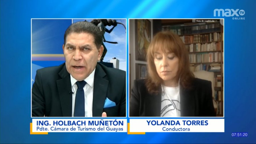 #EnVivo | <a href="/HMunetonZ/">Ing.Ind Holbach Muñetón Zaporta. Mgs.</a>:  piden que se suspendan los feriados , ese camino no es salvación de la industria. Vean cifras cuánto produce Ecuador diario vs feriados .
Cuántos contagios vs vidas perdidas... ¡<a href="/TurismoEc/">Viceministerio de Turismo Ecuador 🇪🇨</a> tiene recurso para promocionar el turismo pero no lo ha usado!