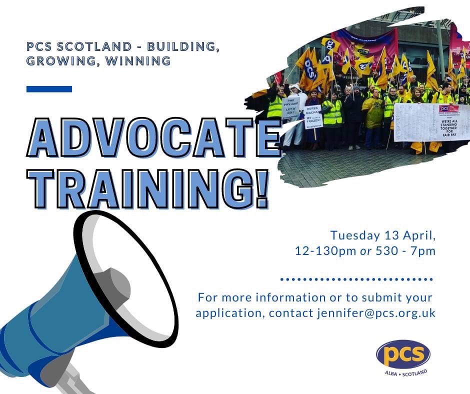 Already a member? Get involved! Why not become a PCS advocate? 👇🏼 Contact jennifer@pcs.org.uk for more information or to sign up for our Advocate training sessions. We are a campaigning union, where every member has a role to play.