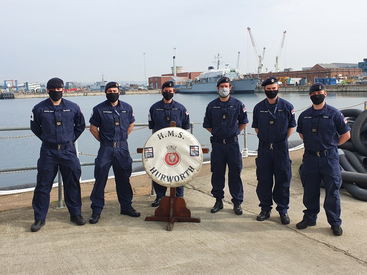 HMSHurworth's tweet photo. We would like to congratulate 6 members of our Ship's Company who have successfully completed 4 years of Good Conduct in the Royal Navy. #Becauseyou'reHurworthit https://t.co/M6WqMe4mtj