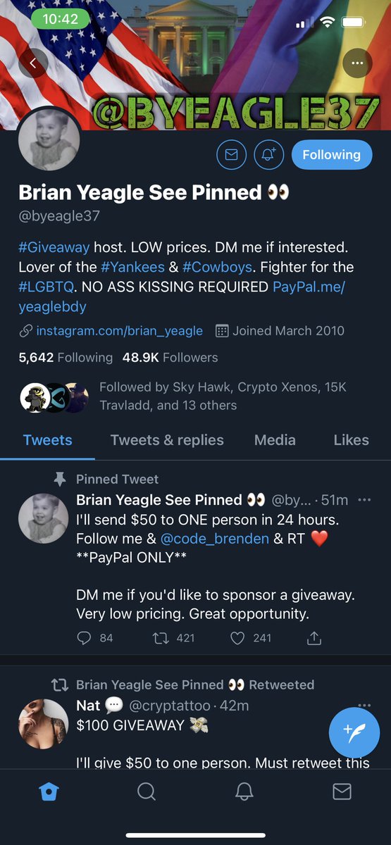 CryptoMarj's tweet photo. @byeagle37 @code_brenden Already followed you and him. Wish to win the prize. Thank you. https://t.co/GMtVkXgbkF