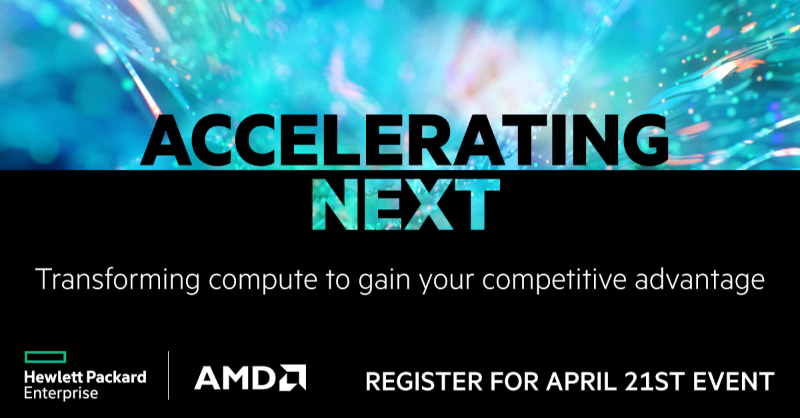 AMDServer's tweet photo. Connect with @AMD CEO Dr. Lisa Su for a roundtable discussion of how @HPE is engaging with customers to deliver a workload-optimized foundation of leading-edge compute systems and solutions. Secure your spot at #AcceleratingNext, hosted by HPE on April 21st, at 8am PDT/5 pm CET.