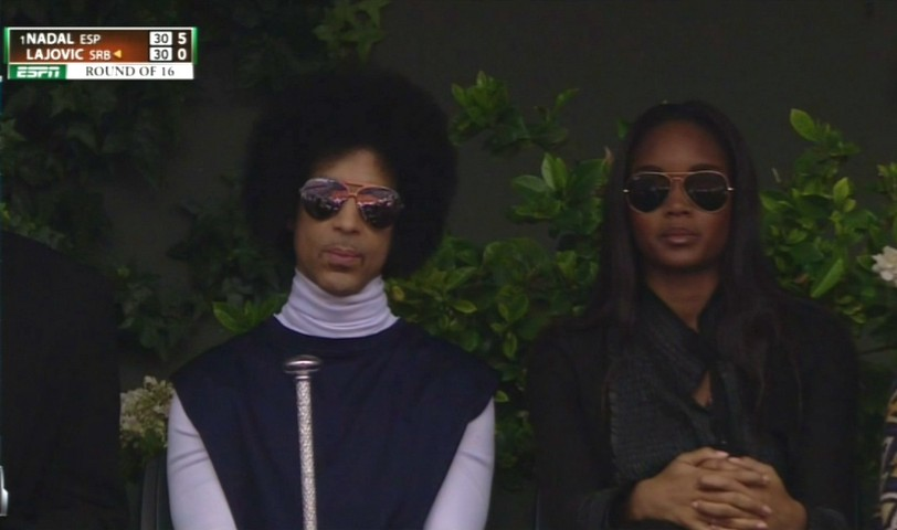 henrybreadstick's tweet photo. Just because Jon Wertheim brought it up in his column this week, here's Prince at Roland Garros 2014 https://t.co/162IePO0Zg