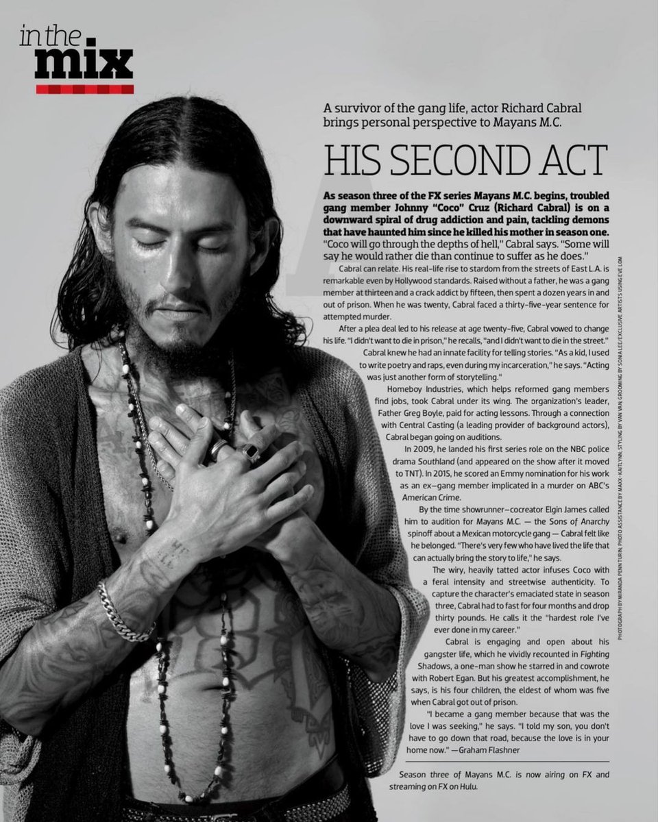 From real life to screen, <a href="/CabralRichy/">Richard Cabral</a> infused his past into his role as Coco. #MayansFX