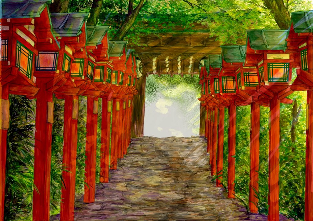 貴船神社 In京都 コピック 黛くんの修学旅行 婆さんきなこ お知らせ 固定にあります のイラスト