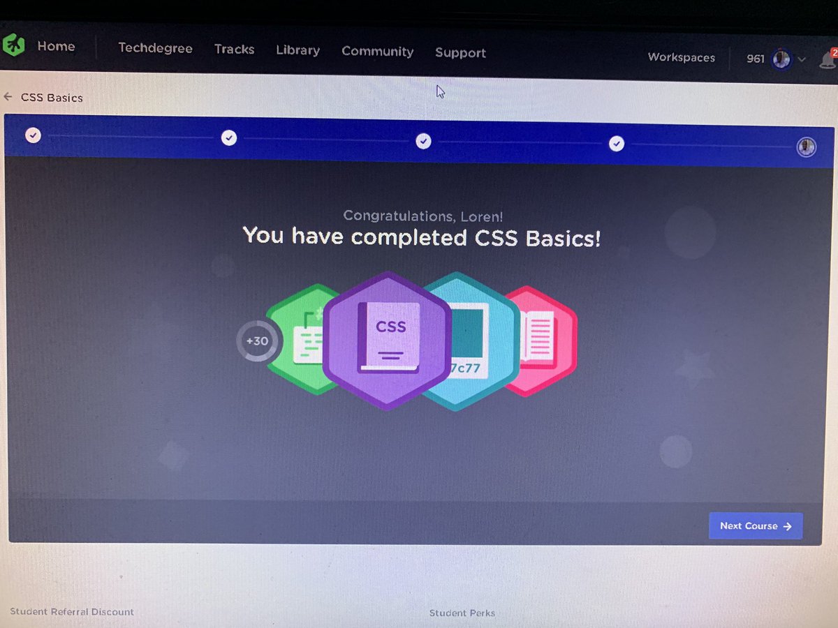 LorenRTechGuy's tweet image. I earned my CSS badge today on @treehouse, I’m making progress on learning web development. #learningtocode #100DaysOfCode #teamtreehouse #webdev