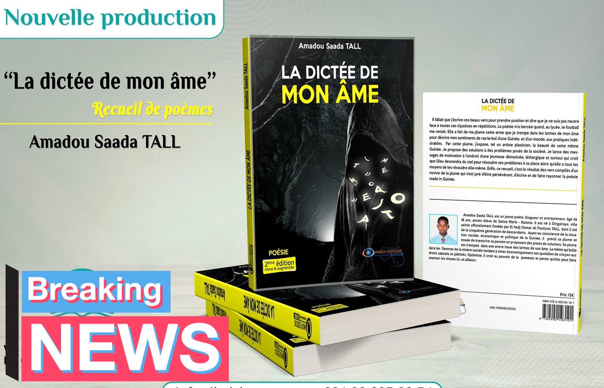Vous êtes nombreux à l’avoir demandé alors que nous étions en rupture de stock. Ils sont là, plus beaux, améliorés, réédités, prêt à se faire lire. 
Notre livre -#LaDictéeDeMonÂme est enfin disponible à Conakry. 
#ladictéedemonâme #thecallofduty #EmergingLeaders #kibaro