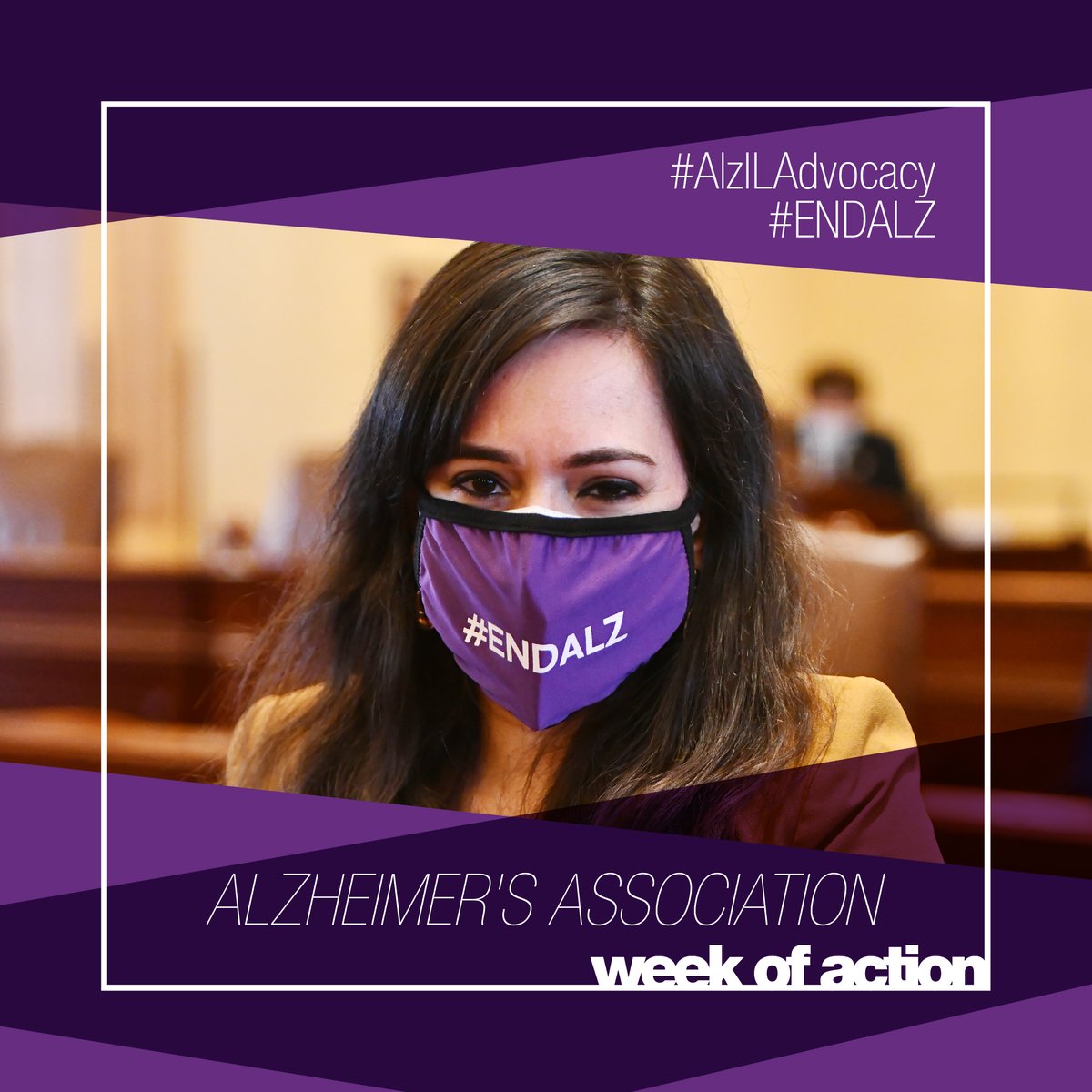 DrCristinaPZ's tweet photo. Senator Pacione-Zayas was one of many wearing a purple mask at the capitol today to show solidarity for those with Alzheimers as part of @AlzILAdvocacy's Week of Action. #ENDALZ #alziladvocacy https://t.co/HncHRTIm3c