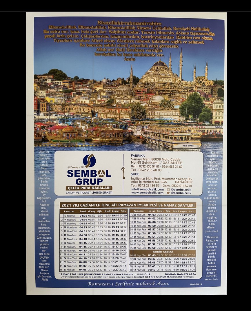 Dua kulun Allah'a derdini 
bildirmesi değil, 

O derdin dermanının ancak 
Allah’tan olduğunu bilmesidir.

#Ramazan 

Hoşgeldin ya şehr-i Ramazan 
Ramazanın sağlık sıhhat afiyet berket getirmesini yüce Allah’tan niyaz ederiz.
