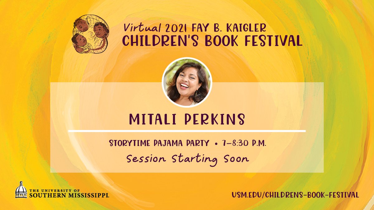 Get comfy and join us for a Storytime Pajama Party with @MitaliPerkins at 7:00 PM CT. Bring children - young and old! #usmcbf