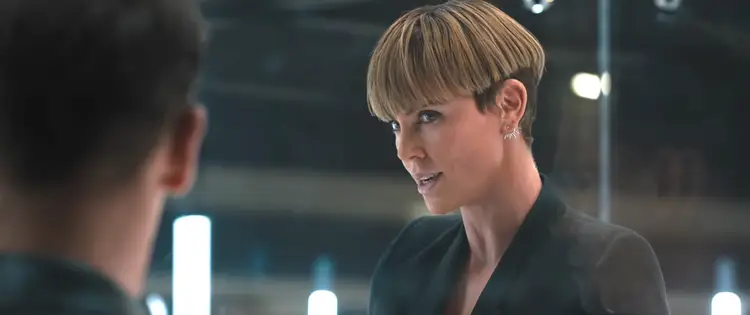 DrivinTheater's tweet photo. How many zeros on the check did it take Charlize to agree to this haircut? 
https://t.co/F7A2fQXrsp https://t.co/3vYiDdUgtx