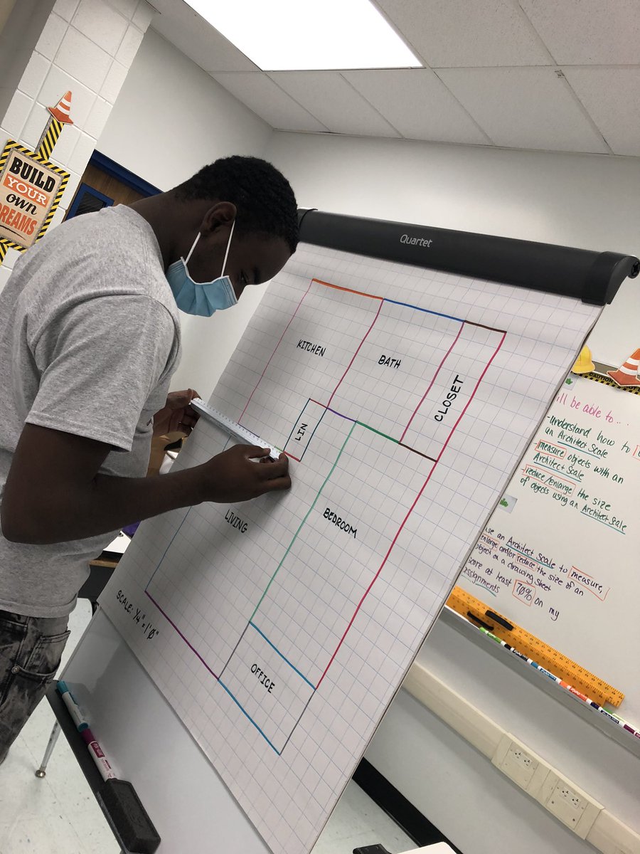 Do you know how to use an architect scale?  Ms. Robinson’s Principles of Architecture students do. 📏🦅 #LearnThings