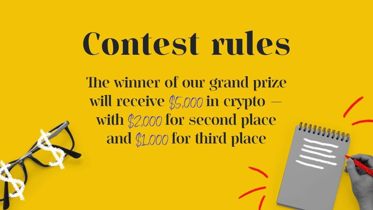Cointelegraph's tweet photo. Who doesn’t love winning $5000 in crypto? 

Spend the next 30 seconds putting your best blockchain thoughts down in a tweet for a chance to win!

Rules:
💻  Register for Ton Surf: https://t.co/TZSgOGmAfB
↩️  Tweet your idea to @Cointelegraph and @CommunityTon. #FreeTonContest https://t.co/41Hw9iUXHq