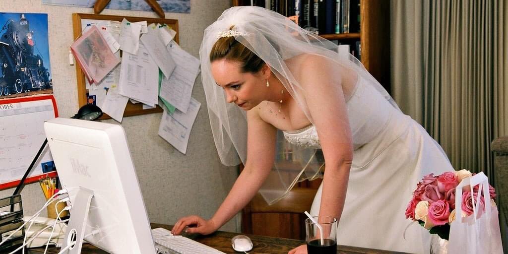 me at my weddeing making sure that all the songs are taylor's version