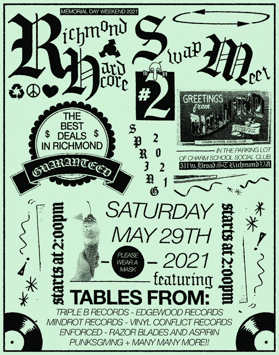 Last time was so sick and I’m excited to be doing this again in a new setting, with some new vendors. Love my city, love my scene, and every band, person, and label that makes it what it is.