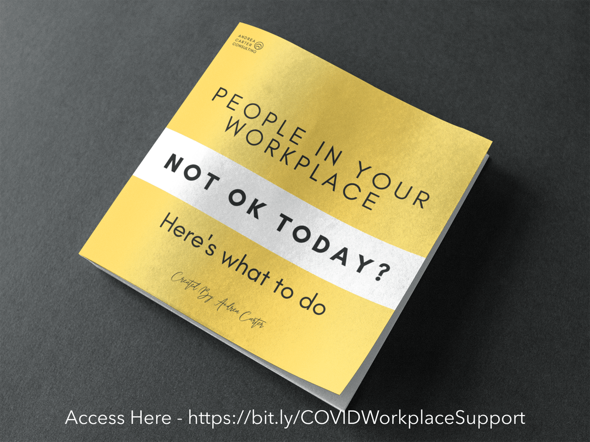 AndreaCarterINC's tweet photo. Struggling with the 3rd wave? Workplace morale down? 

>>>https://t.co/BokIL1q0DZ

Get A 5 Step Guide To Knowing What To Do When People In Your WorkPlace Are Struggling 

(Available in English &amp; French)

#COVIDsupport #WorkplaceSupport #Resilience #3rdWave https://t.co/zmdiq74kMs