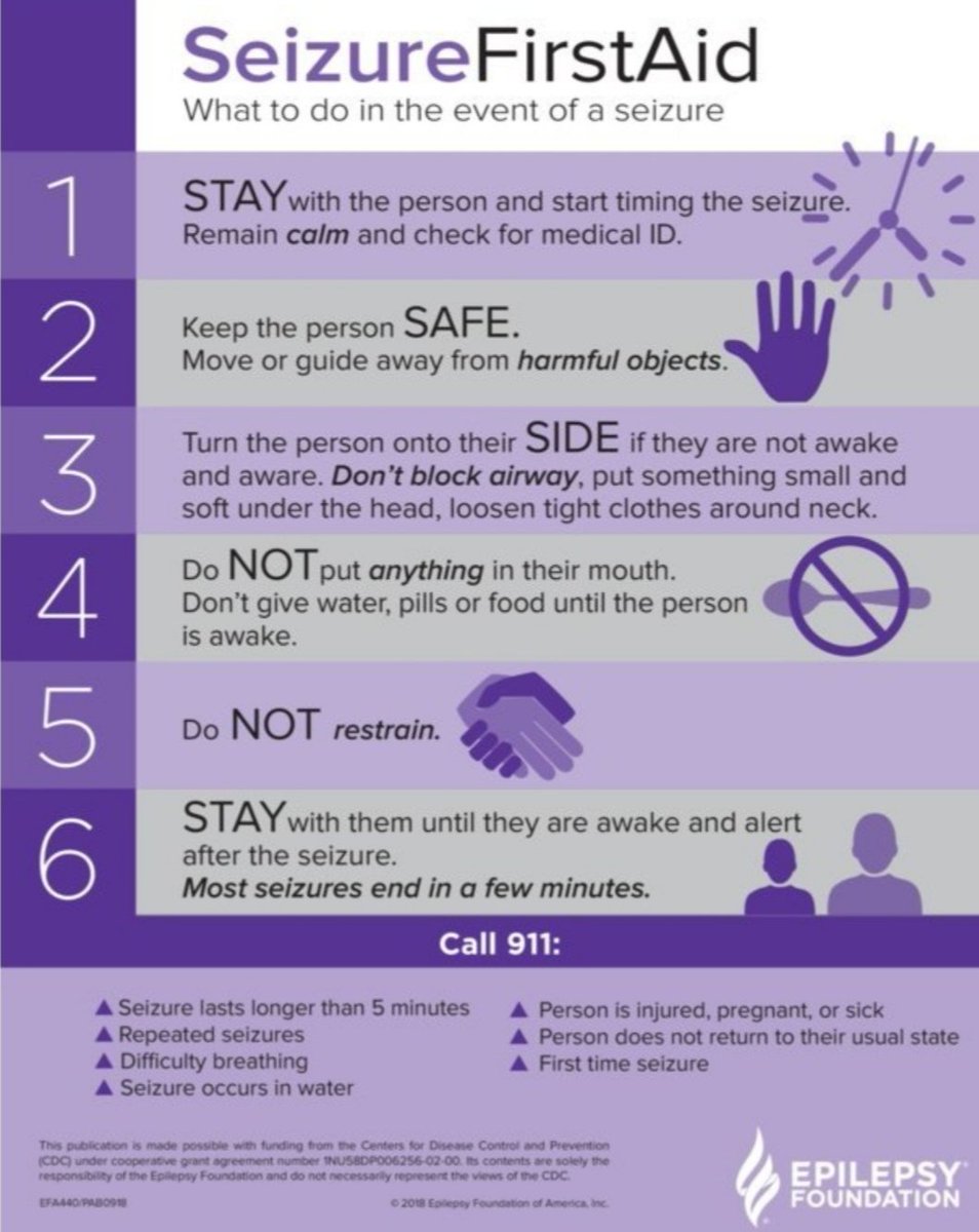 Do you know #SeizureFirstAid ? 

#EpilepsyAwareness 💜💜💜