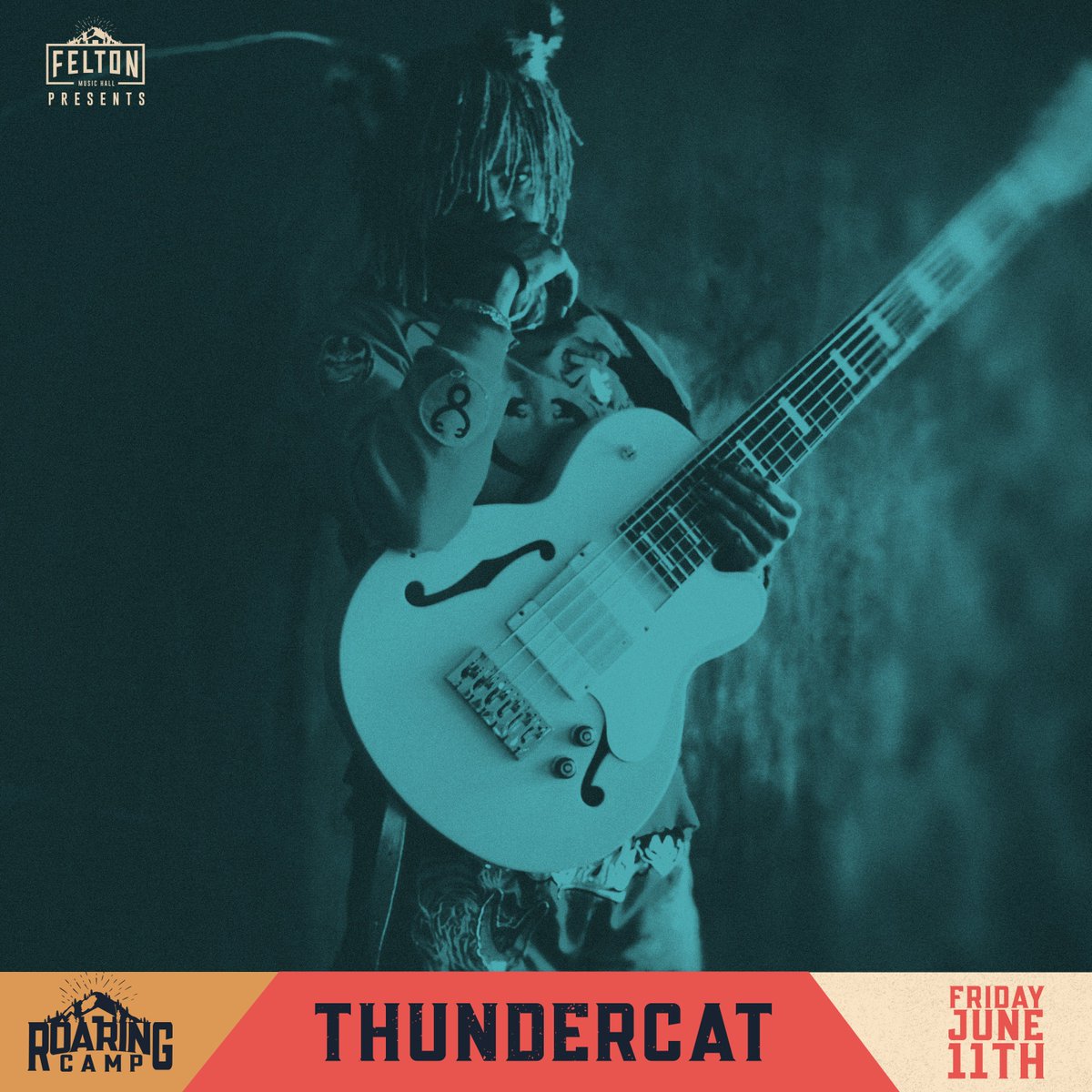 We can't wait to hang with @Thundercat at @roaringcamp on 6/11. Tickets on sale Fri 4/16 @ 10am. bit.ly/feltonthunder