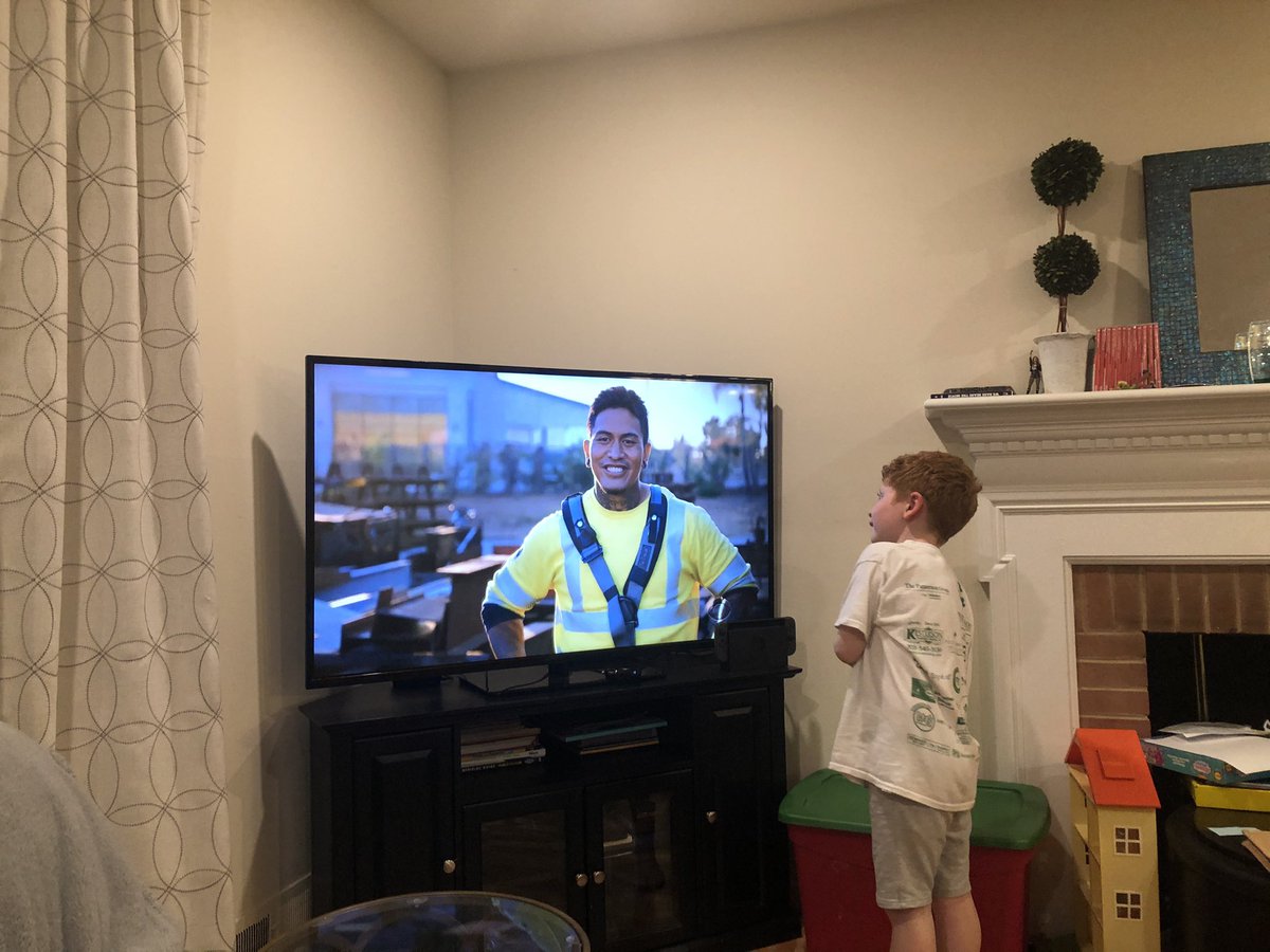 Cheering on Zeus! Just like the rest of our industry, he is #ToughAsNails @ToughAsNailsCBS @HwnElectric #ThankALineworker