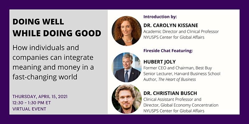 HubertJoly_'s tweet image. Join me tomorrow for a fireside chat with Drs. @CarolynKissane and @ChrisSerendip. We will discuss the urgent need to put purpose and people at the heart of business, thereby unleashing #humanmagic. 

Register for the event here bit.ly/3rQe0xm