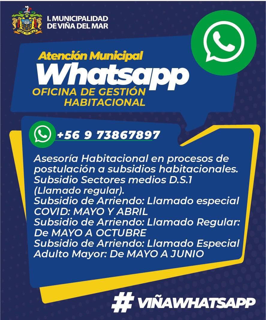 desvecinal's tweet photo. Si necesitas asesoría habitacional en procesos de postulación a subsidios, dirígete a este Whatsapp para resolver tus consultas. Iniciativa impulsada por Alcaldesa @cotyreginato https://t.co/XhNBHALkIs