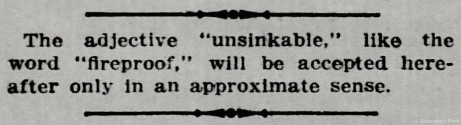The Evening Star, Washington DC, April 18, 1912