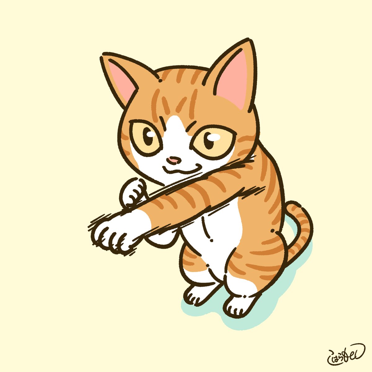 コハラモトシ 限定イラストプレゼント中 على تويتر 猫パンチが面白可愛くて つい描いちゃいました T Co Jgu0ac6auu