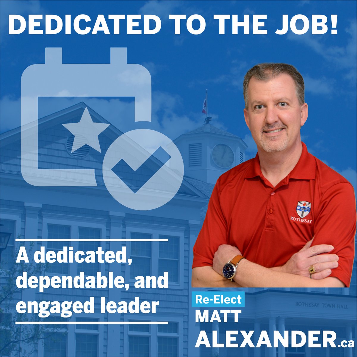 While on Council, I have attended 100s of events on behalf of Rothesay residents and never missed a Council meeting-that's how dedicated I am to the job! I have kept a detailed list of the events I have attended on my website, which can be found here:
mattalexander.ca/events/