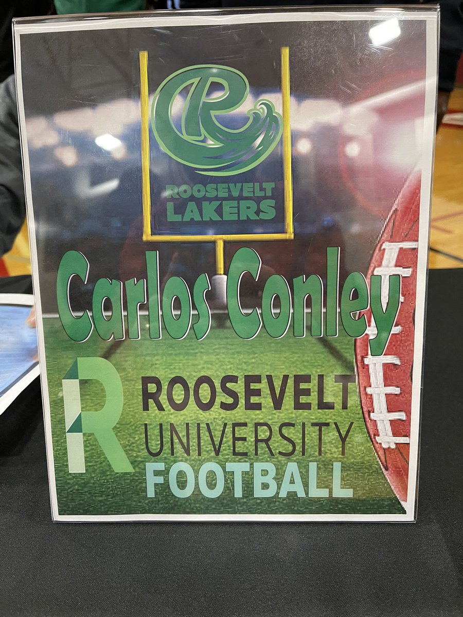 Congratulations to Carlos Conley on his commitment today to play Football next year at Roosevelt University!