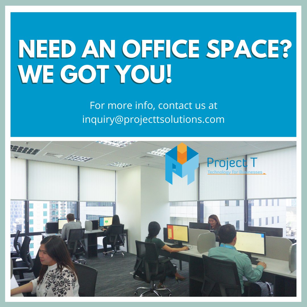 projtsolutions's tweet image. Located in the heart of #BGC, is our AMAZING #servicedoffice and #coworking space. Jump into a new #office this month of April with this 9-seat office, named after Cebu City. buff.ly/36YnPkh
#ProjectT #BGCOfficeForLease #BGCOfficeForRent #OfficeForRent #OfficeForLease