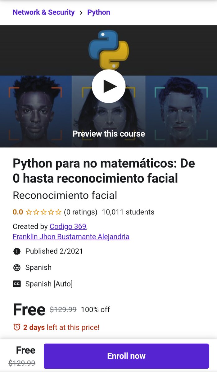 BondioDuko's tweet image. CURSOS: BUENO CAPOS, HOY NO VOY A SUBIR MUCHOS CURSOS, VOY A SUBIR LO NECESARIO PARA ARRANCAR.
PYTHON DESDE 0 CON CERTIFICADO
udemy.com/course/python-…
