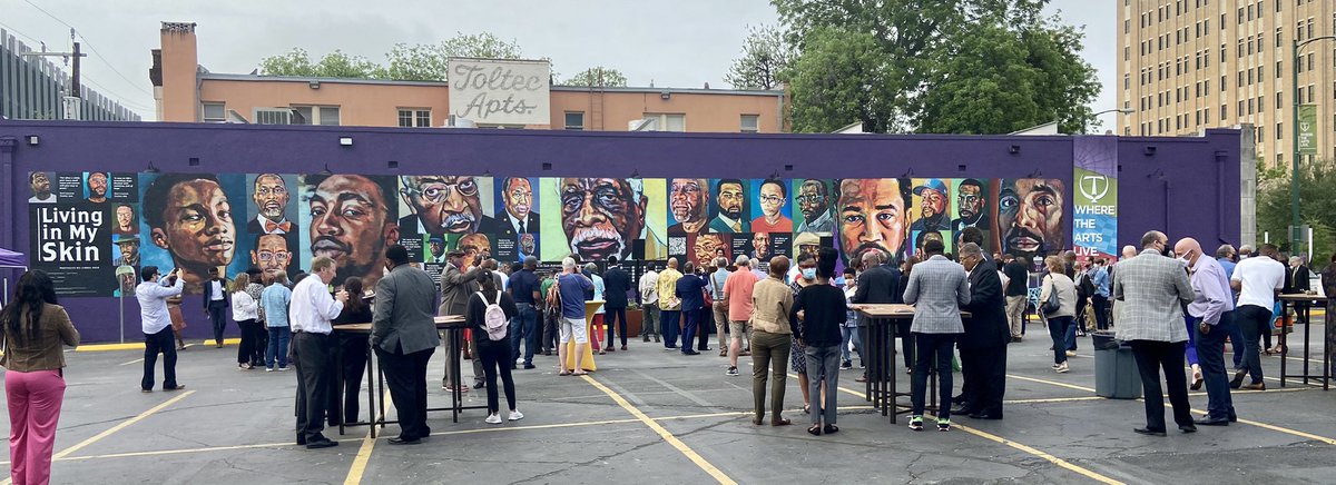 Very impressive new mural called LIVING IN MY SKIN. What started as a challenge from a little poster...resulted in this 100’ mural. Story tomorrow.