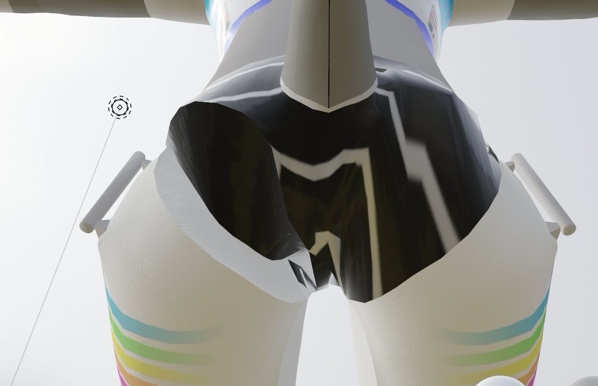 I put him into a sitting position, and you can see the difference between the 2 sides. The right side is so deformed that it's reaching across the middle of the mesh and deforming the left! Yikes!