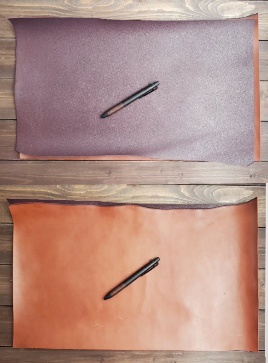 Sasa_leather's tweet photo. 【sasa プレゼント企画】

筆箱紹介や購入品撮影の背景に
使える【革】を2枚セットで
プレゼント致します。(クロム鞣し)

茶、紫ともに50cm×30cmです

普段と違う味のある写真をバシバシ撮ってください！

応募条件は4枚目を確認下さい
期限は4月18日(日)21時です

※写真はスマホ+自然光で撮影 https://t.co/50l24s31dj