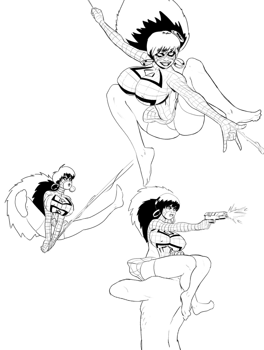 hameed_shahir's tweet image. This is a coloring I did of this pic done last year by artist TSM or Necrolepsy

Originally with Spidey colors, I instead redid the costume &amp;amp; change the design. Gave her the name Spinneret, or Spider-Panda 

#BodyBags #PandaDelgado #SpiderWoman #SpiderPanda #Spinneret #Spidersona