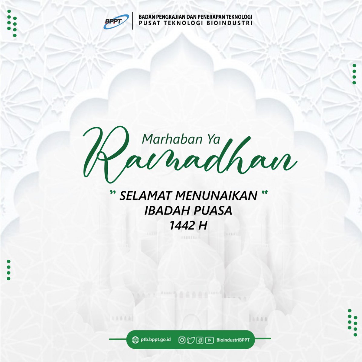 bioindustriBPPT's tweet image. [MARHABAN YA RAMADHAN 1442 H]

Sobat Bioindustri,

Biomin dan keluarga besar PTB mengucapkan selamat menjalankan ibadah puasa Ramadhan bagi yang menjalankan.
Semoga Ramadhan tahun ini diberikan kelancaran dan kelimpahan pahala yang berkah.

#BPPTRI
#BioindustriBPPT
#Ramadhan1442