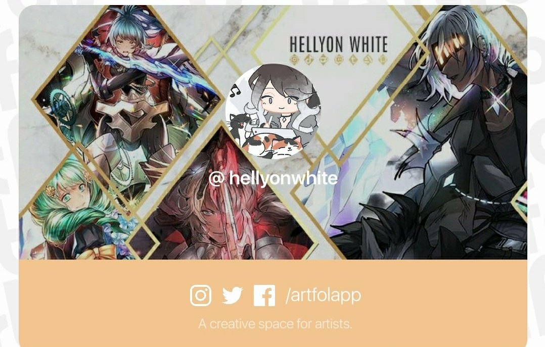 Now you can find my work in  @artfolapptoo!Username:  @HellyonWhite