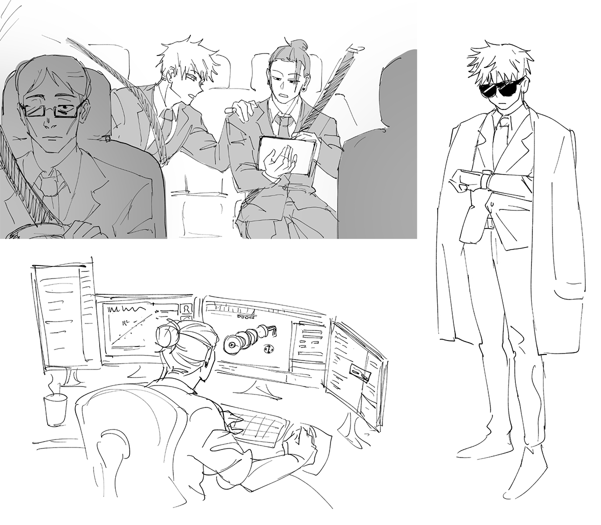 (1/?) JUJUTSU KAISEN TECH/COLLEGE AU!!ft Gojo & Geto as CEO&CTO of Infinity Tech, the students as STEM majors, and more..it started with a doodle and the AU just kept..expanding.whatever this is, the payoff was to draw some satosugu TECH DIVORCE. nonsense continued in thread: