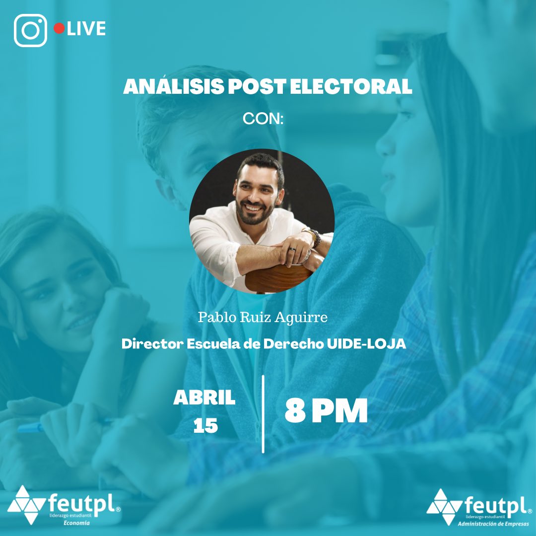 Admfeutpl's tweet photo. ▫️Análisis post electoral▫️
Acompáñanos este Jueves 15 de abril junto a @PabloRuizAguirr donde analizaremos el panorama post electoral y los desafíos que tendrá nuestro nuevo gobernante.
#AdmEmpresasFEUTPL
#EconomiaFEUTPL
#FEUTPL https://t.co/nhbM7jseAy