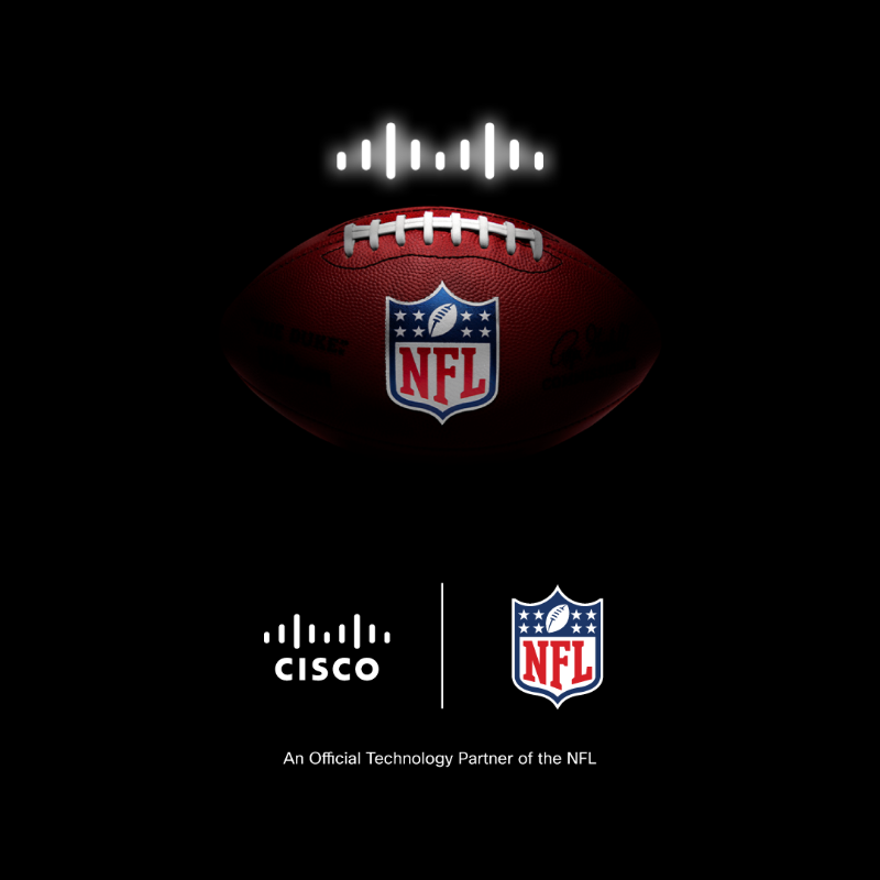 Cisco's tweet photo. The NFL shares our view that over the course of the next few years connectivity will reshape the sports industry and redefine what is possible. Mark Patterson dives into the latest partnership between #Cisco and the @NFL ⬇️ 🏈